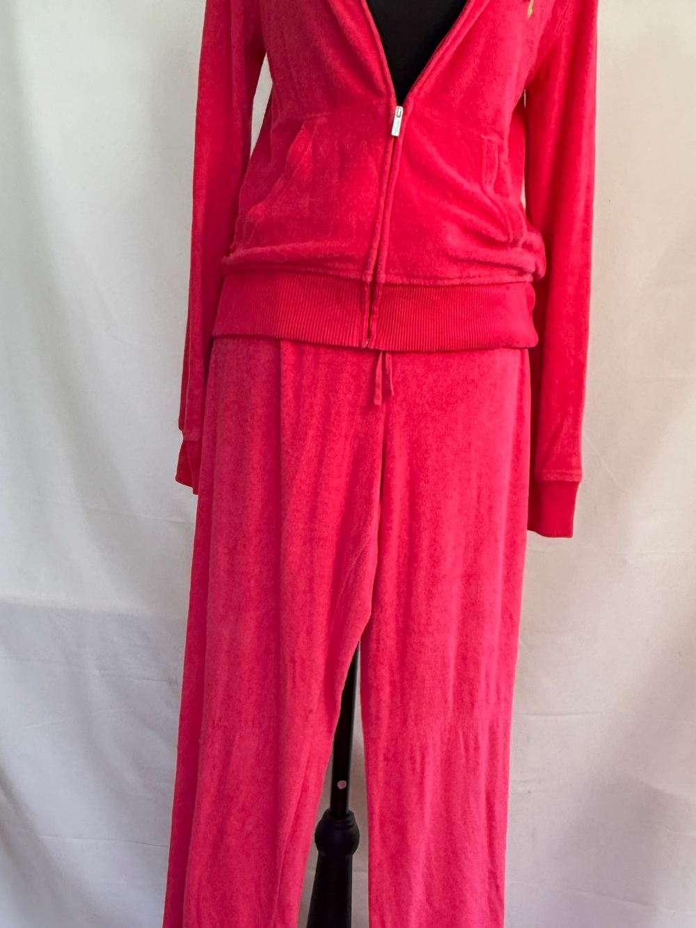 Ralph Lauren Hot Pink Velour Zip Hoodie & Drawstring Pants Set